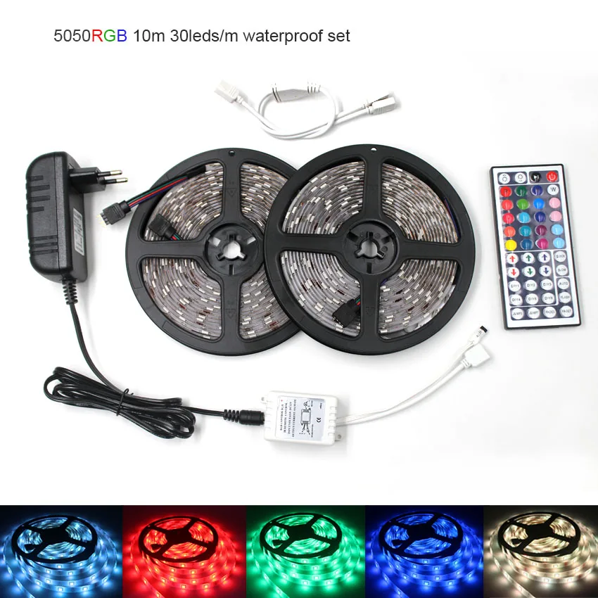 IKVVT RGB Светодиодная лента Водонепроницаемая SMD5050 2835 световая полоса 12 В гибкая