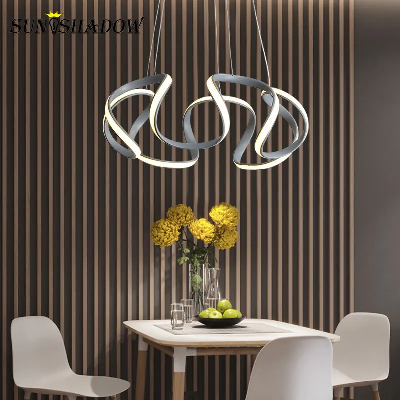 Home Luminaires Modern Led Pendant Lights For Dining room Kitchen Living Ceiling Mounted Fixtures Lamp Gray | Лампы и освещение