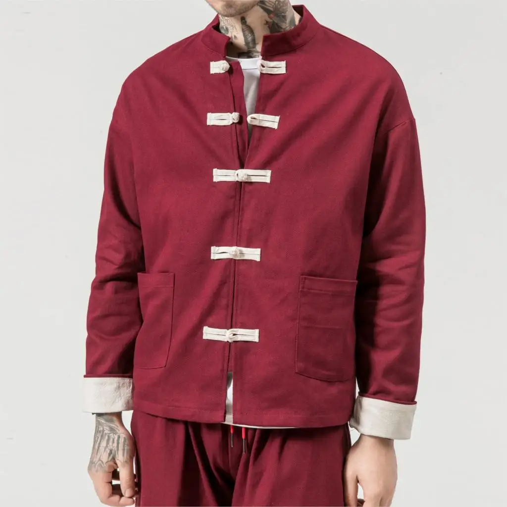 

New Linen Long Sleeve Single Breasted Male Suit Jacket Men Outwear chinese style 80s busniess Casual high-grade brand top coat