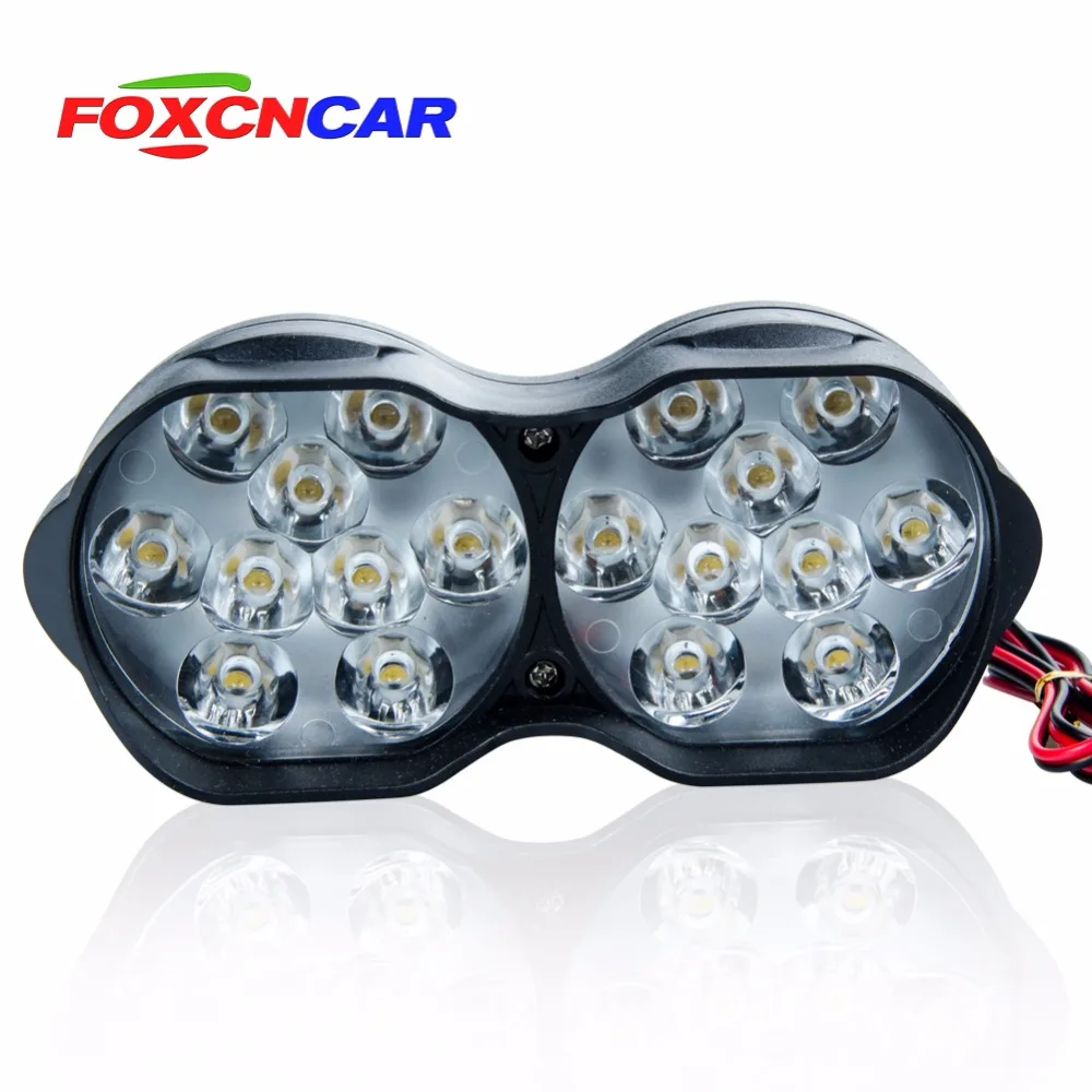 Foxcncar 18 светодиодный s 6500K 12V Мотоцикл головной светильник велосипед