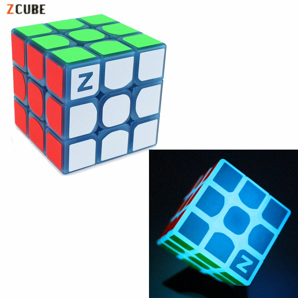Новейший Zcube 3x3x3 профессиональный магический куб голубой свет Прозрачный
