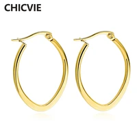 chicvie 3 color hot selling cute brand crystal stud earrings for women gold color earrings fashion jewelry ser160143