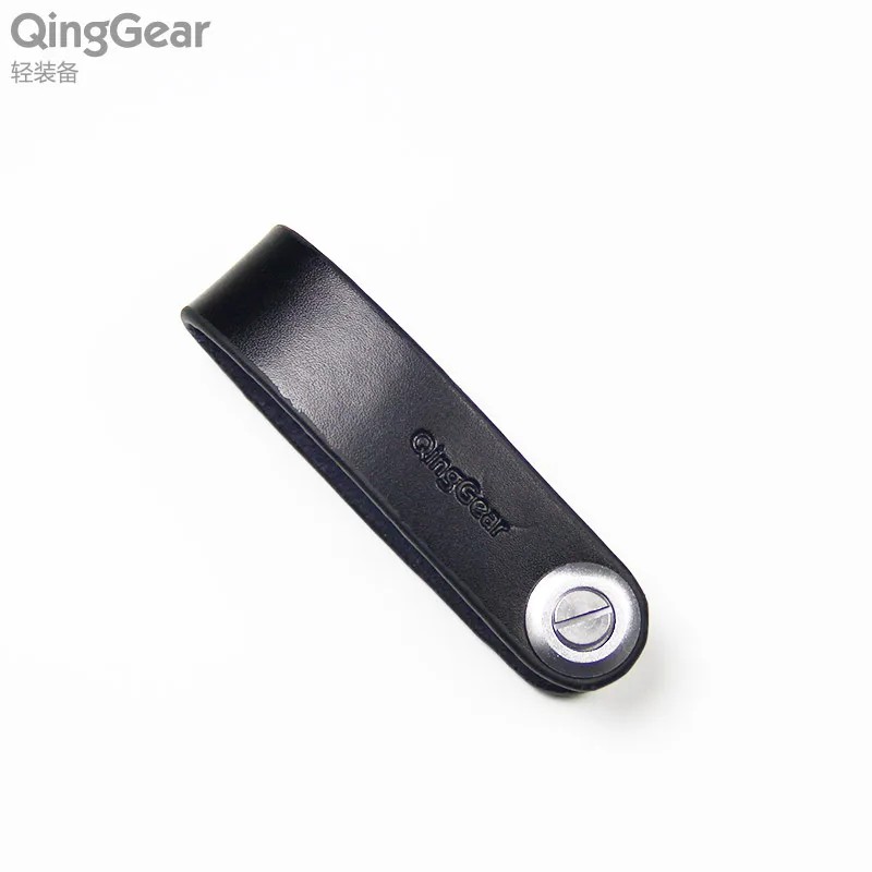 Black QingGear Lkey Кожаный Автомобильный держатель для ключей ручной работы органайзер для ключей для путешествий и практичный зажим для ключей инструмент для переноски ключей лучше - Цвет: Black