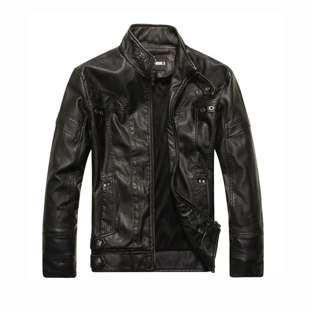 

New autumn winter motorcycle PU leather jacket men's slim fit jackets mens windbreak leather coats
