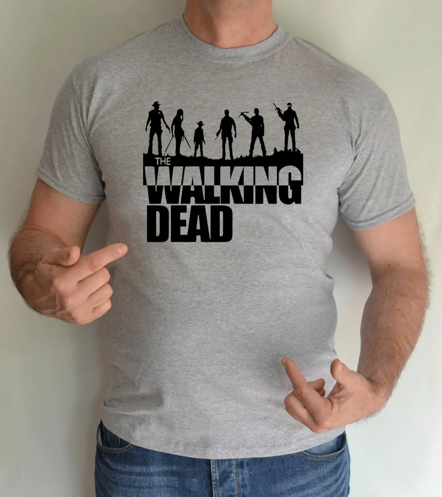 Walking Dead Zombie. Fun Распродажа дешевых футболок футболки 100% хлопок для мужчин