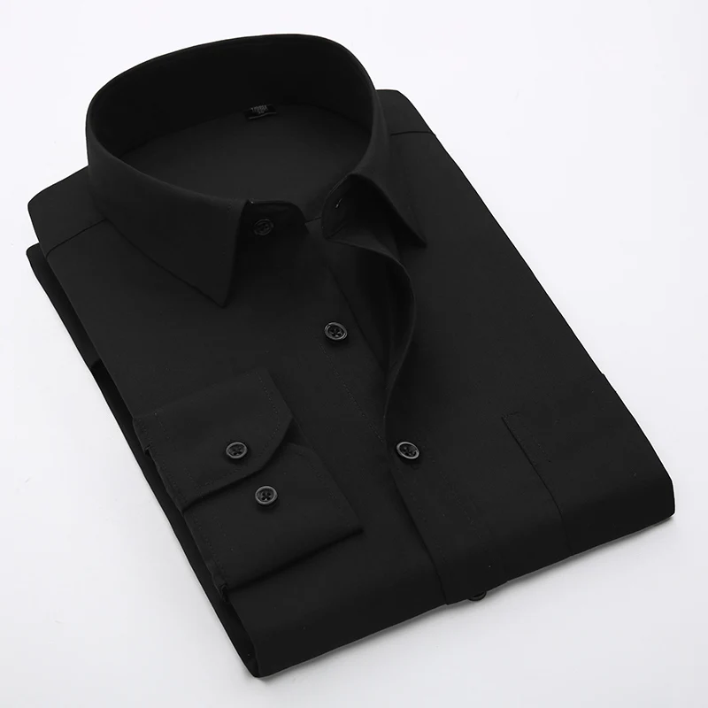 Мужская рубашка размера плюс 5XL 6XL 7XL 8XL, повседневная, мягкая, удобная, чистый цвет, желтый, фиолетовый, красный - Цвет: 080