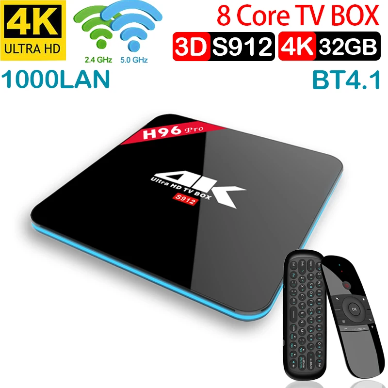 ТВ приставка Xinways H96 Pro Amlogic S912 3 ГБ 32 Восьмиядерный Android 7 1 OS BT 4 2 ГГц + 5 0 WiFi