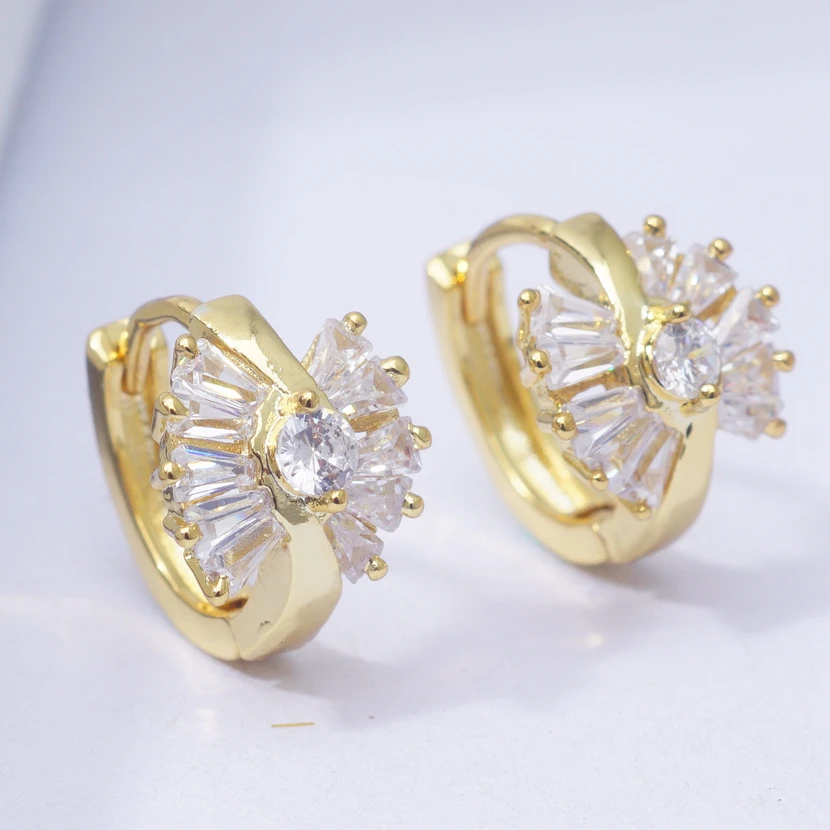 Серьги с милым цветком и золотым наполнителем серьги кольца для женщин девушек