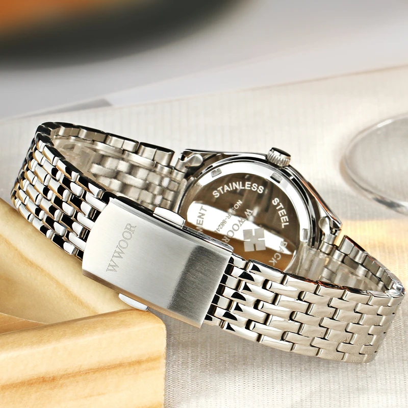 WWOOR Women Watches Brand Luxury Waterproof Date Clock Ladies Quartz Sport Wristwatch Small Dial Bracelet relogio feminino | Наручные