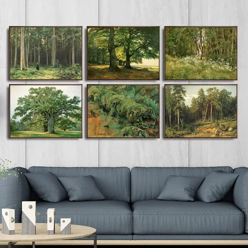Home Decoration Print Canvas Art Wall Pictures for Living Room Poster Printings Paintingsn Russian Ivan I. Shishkin | Дом и сад