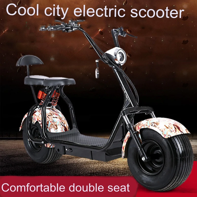 Электрический самокат Citycoco для взрослых толстые шины электровелосипеда 1000 Вт