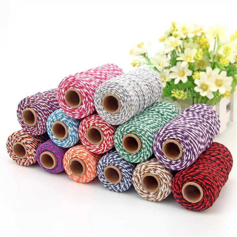 DIY 100meters/roll 2ply Bakers Twine String Cotton Cords Rope for Home Handmade Christmas Gift Packing Craft Projects Wholesale | Дом и сад