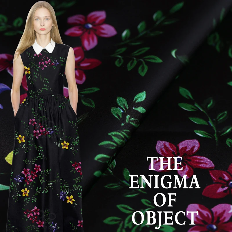 Элегантный аромат цифровой живописи стрейч атласа натуральный шелк ткань для