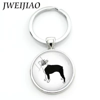 jweijiao custom pet dog key chain vintage minimalist hound boston terrier keychain lovely dog profile picture keyholder