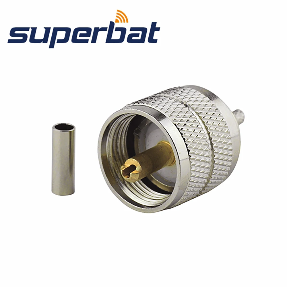 Superbat UHF Pl259 обжимной штекер RF коаксиальный разъем для коаксиального кабеля RG174 RG178