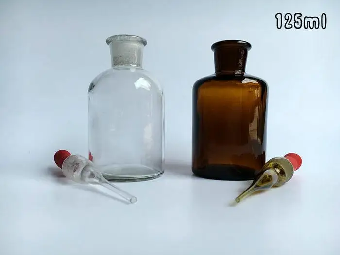 125 мл прозрачная стеклянная капельница лабораторная бутылка лабораторные