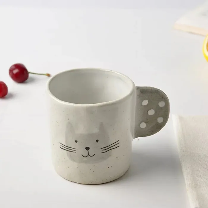 cup 4 шт. Миска набор посуды мультяшная ручная роспись керамическая посуда ручной работы детская Милая чаша для завтрака детская посуда - Цвет: cup