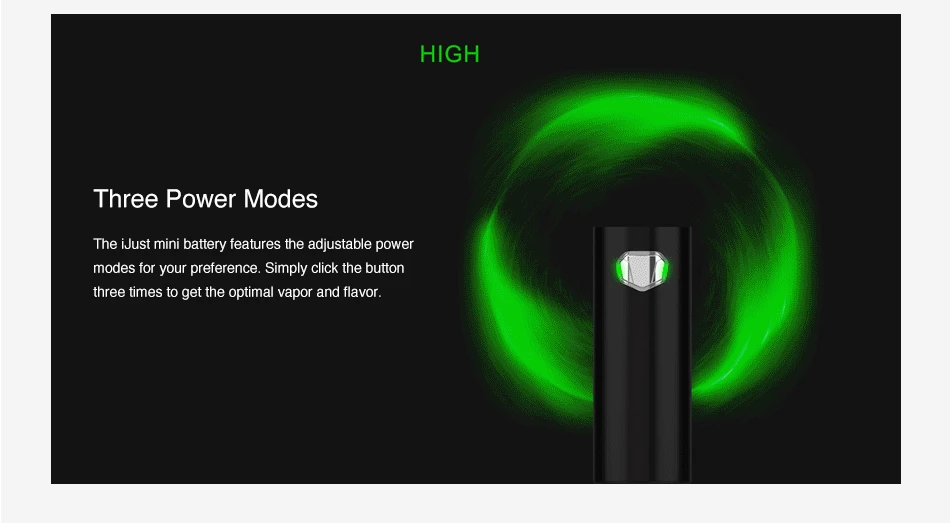 Новая мода! Eleaf iJust мини ручка батарея 1100 мАч 3 режима мощности wi-Fi/индикаторный светильник и 25 Вт электронная сигарета мод VS ijust s