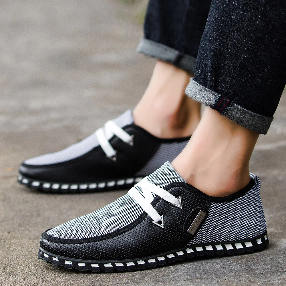 Мужские кожаные туфли на плоской подошве со шнуровкой | Обувь