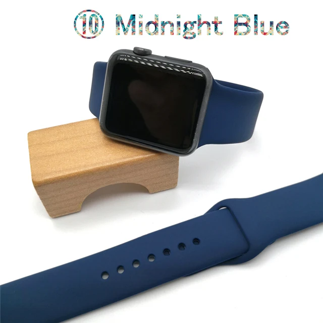 10-midnight blue Ремешок для apple watch band apple watch 5 4 3 2 iwatch band 42 мм 38 мм correa 44 мм/40 мм pulseira браслет аксессуары для часов iwatch - Цвет ремешка: 10-midnight blue