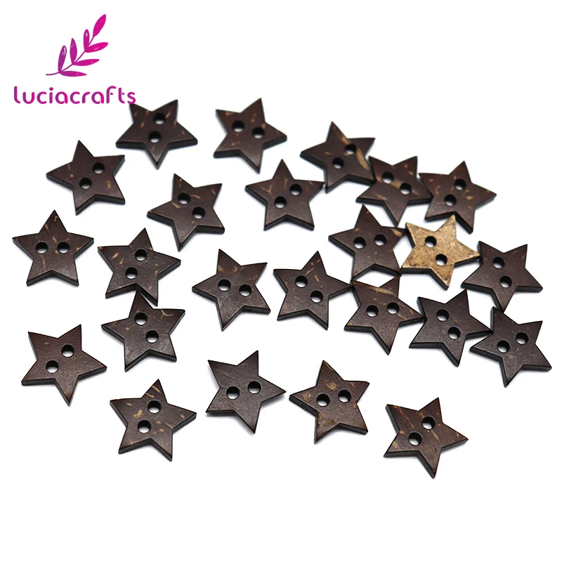 Lucia crafts 12 шт/24 шт 2 отверстия коричневый Кокосовая оболочка Швейные натуральные пуговицы Скрапбукинг Одежда DIY Аксессуары E0308
