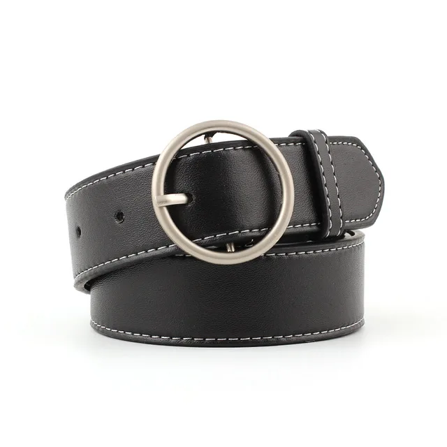Womens Belts Gray 90-110x3.3см женские ремни модные женские дизайнерские золотые металлические ремень с круглой пряжкой черный серебряный ремень поясной ремень для женщин джинсы Cintos - Цвет: Womens Belts Gray