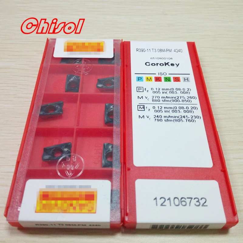 Высокое качество R390-11T304M-PM/R390-11T308M-PM 1025 1030 4240 твердосплавные фрезерные пластины вкладыш резака фрезерные режущие инструменты