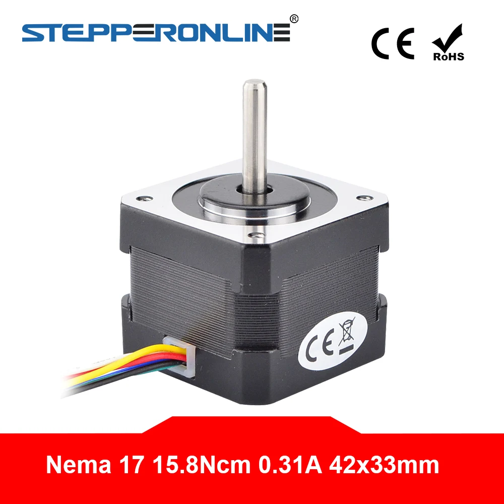 Nema 17 шаговый двигатель однополярный 6 проводов 1,8 градусов 15.8Ncm(22.4oz.in) 0.31A для 3d принтера ЧПУ робот