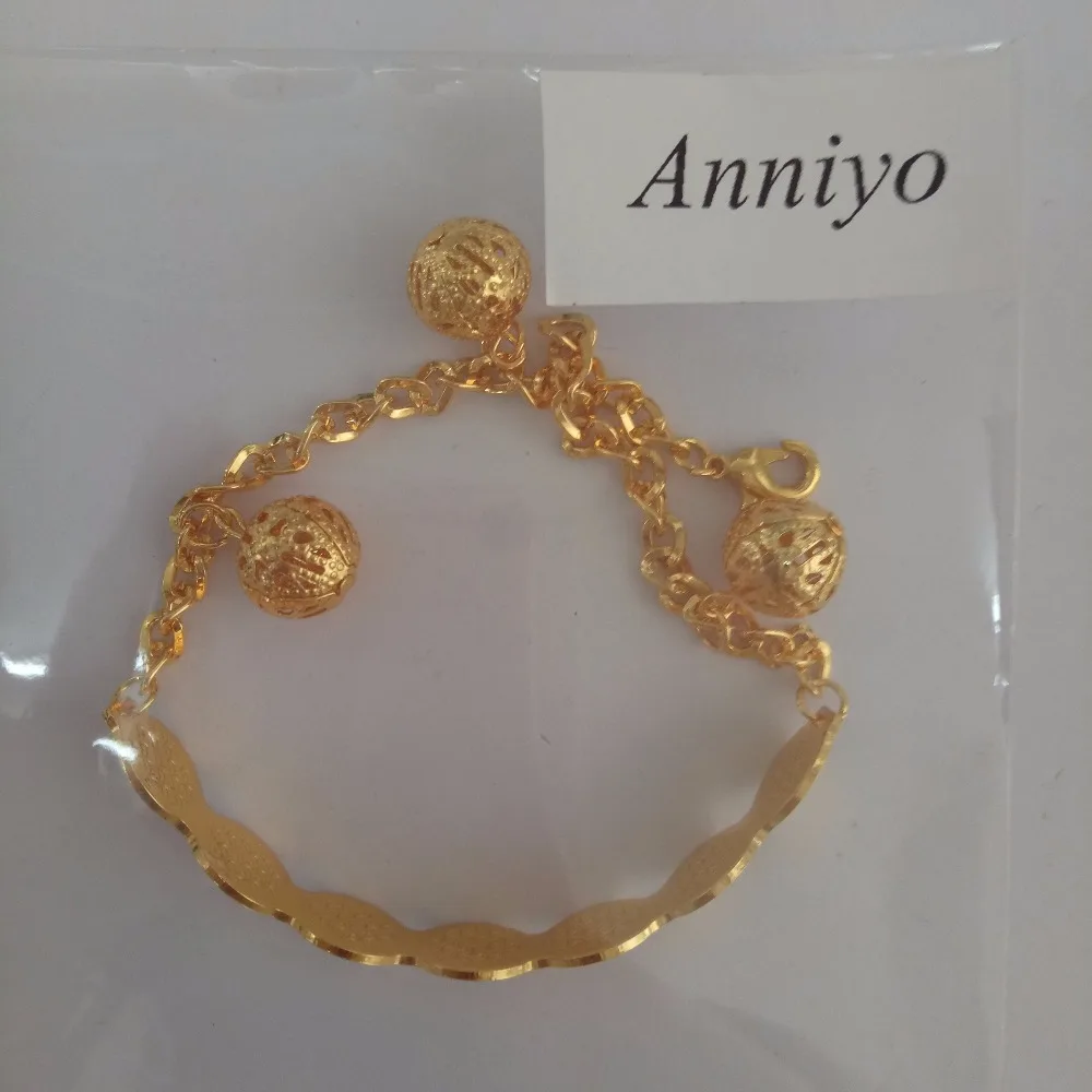 Anniyo 20 см + 4 металлические монеты браслет для женщин бусины золотистого цвета и