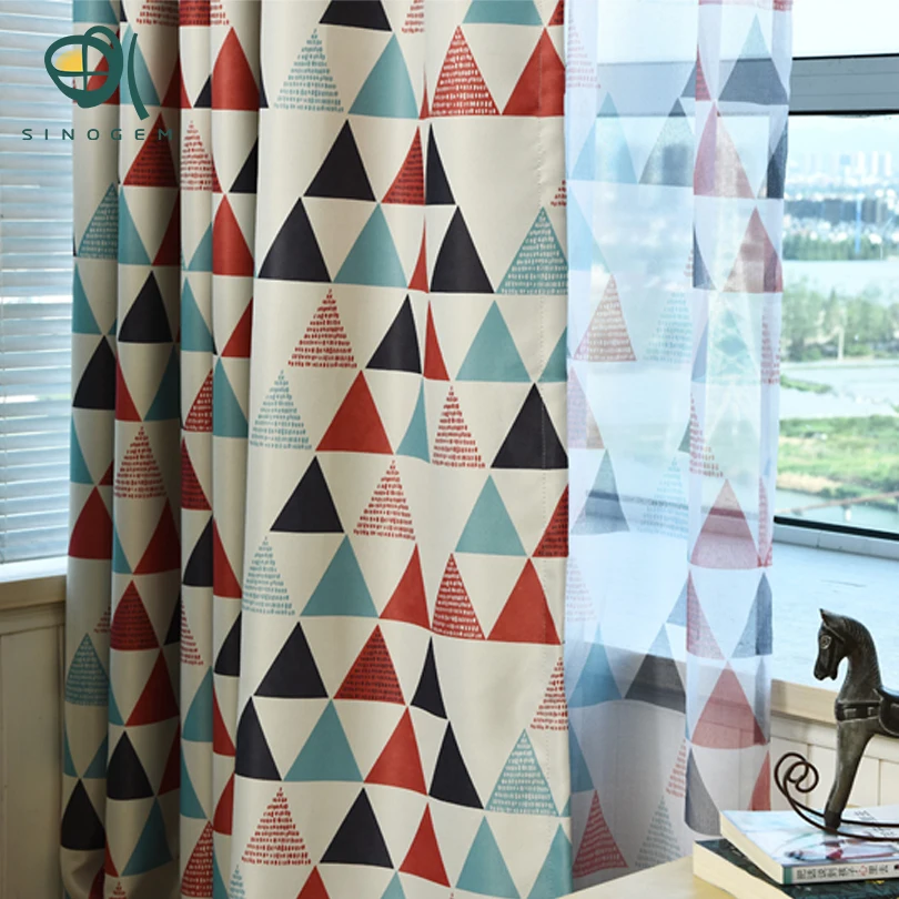 Sinogem Геометрическая треугольная Шторы s плотные для Гостиная Спальня дети Детей