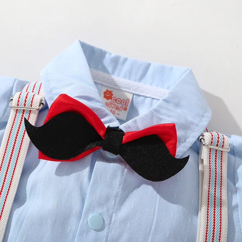 New born baby clothes Summer Baby boys rompers Short Sleeve Bow Tie Gentleman infant jumpsuit catsuit for christmas |