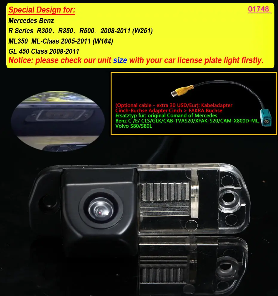 Для Sony CCD MERCEDES Benz GL ML320 350 300 250 450 63 W164 W251 R300 R350 R500 AMG S500 Автомобильная задняя