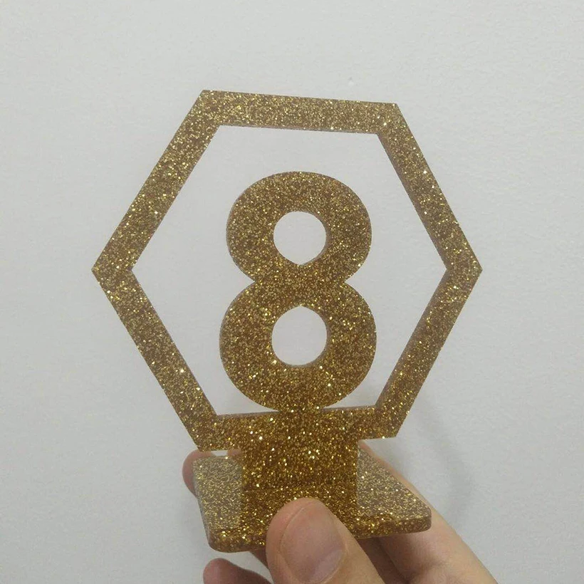 Сверкающая акриловая табличка с цифрами для вечеринок декор свадебного стола