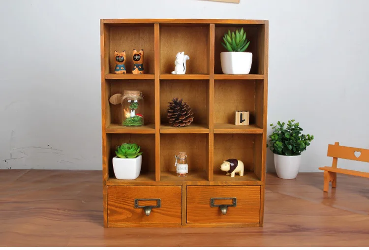 Zakka деревянные ящики шкафчики подвесной шкаф Ретро деревянный дисплей ящик для