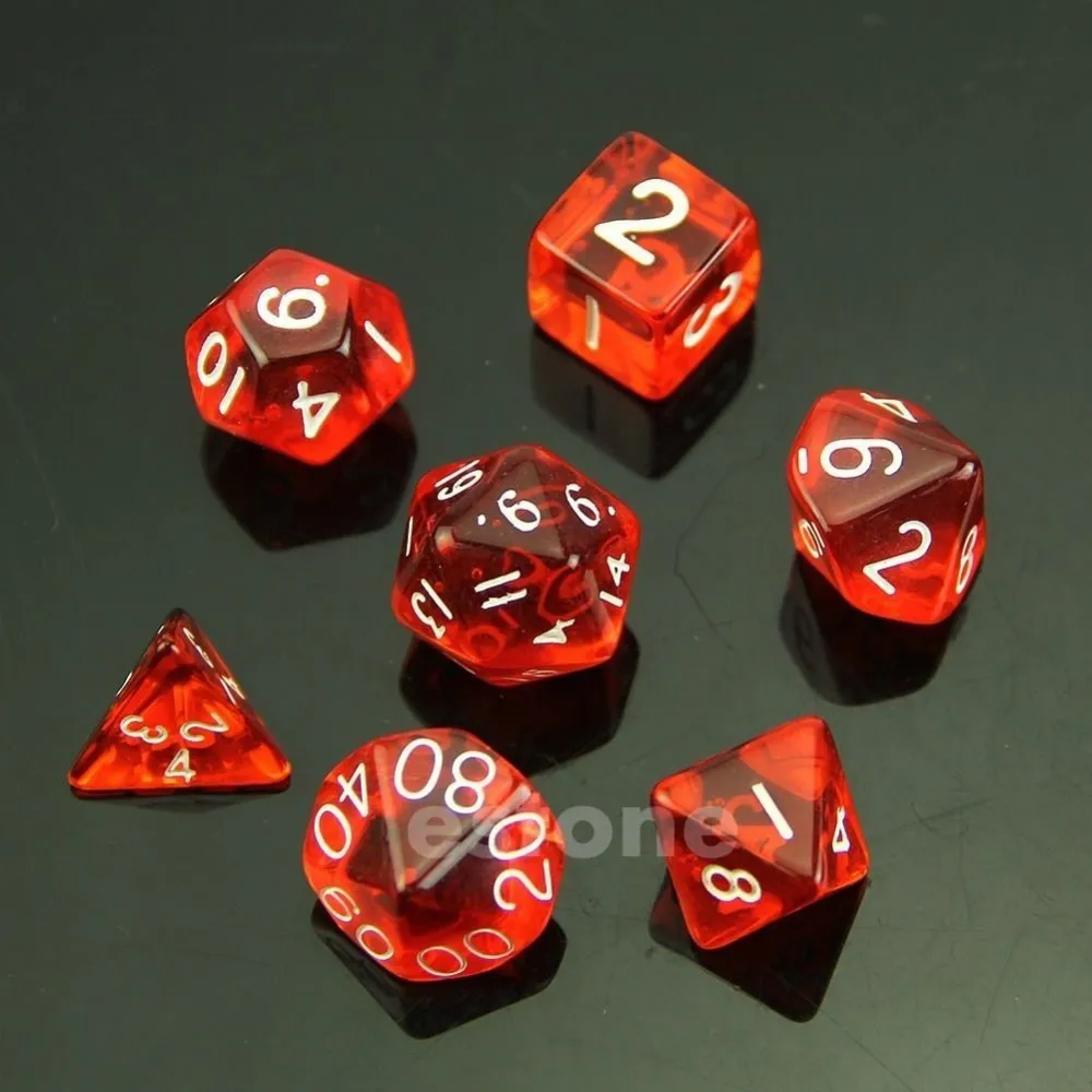 Игрушечные кубики 1 комплект 7 кубика D4 D6 D8 D10 D12 D20 для ролевой игры поли кости