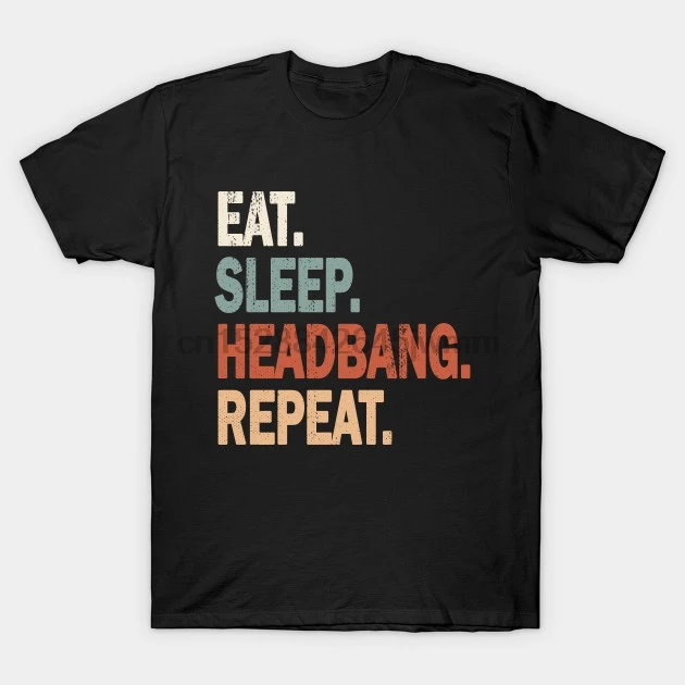 Мужская футболка с коротким рукавом Eat Sleep Headbang Repeat Футболка женская