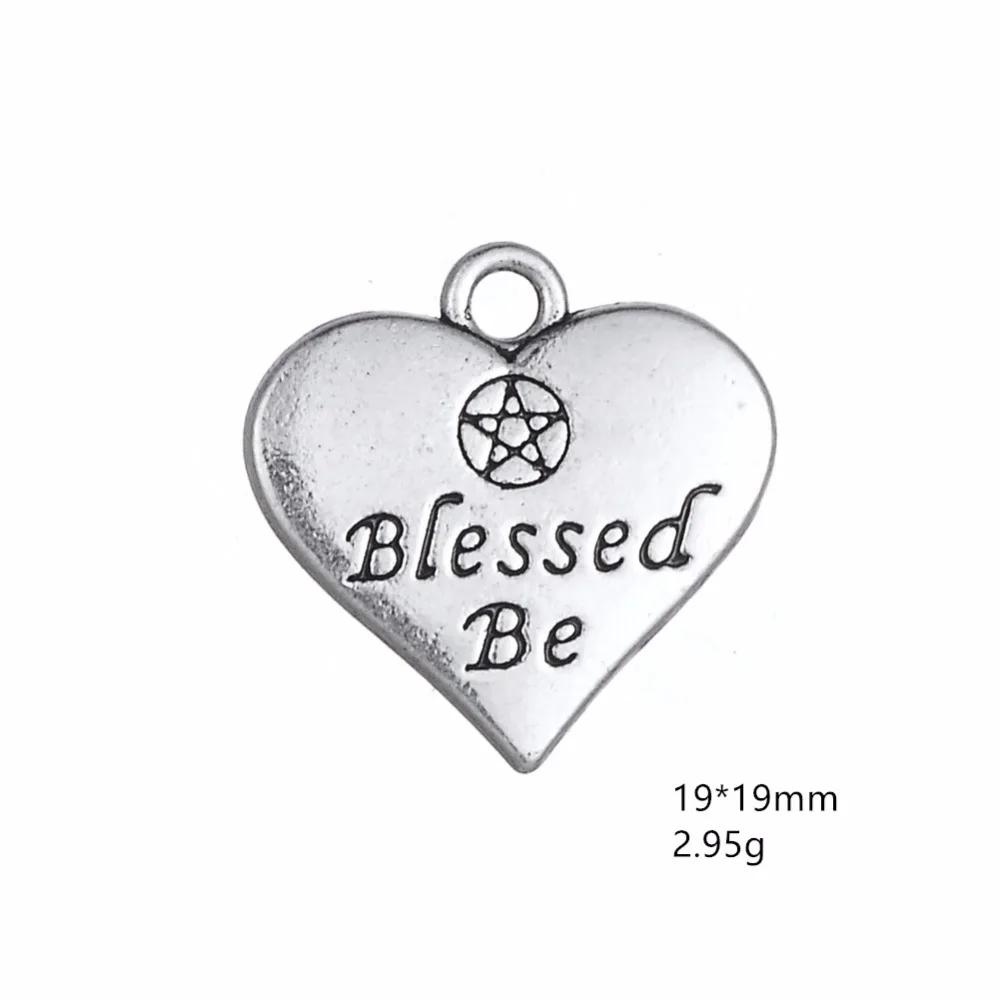 Подвеска Teamer Heart Charm с надписью Be Wicca Pentacle Двусторонняя подвеска пентаграммой для