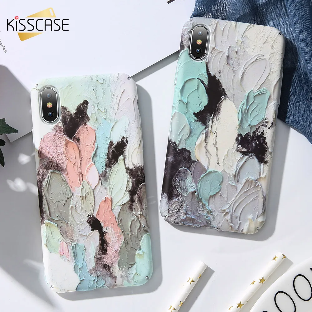 Телефонный чехол KISSCASE для iPhone 8 Plus Fundas 3D светящаяся жесткая задняя крышка плюс X чехлы на.