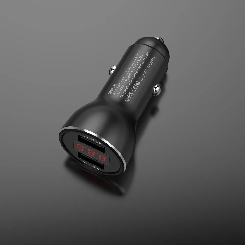 Автомобильное зарядное устройство двойной USB адаптер Быстрая зарядка 3 0 QC