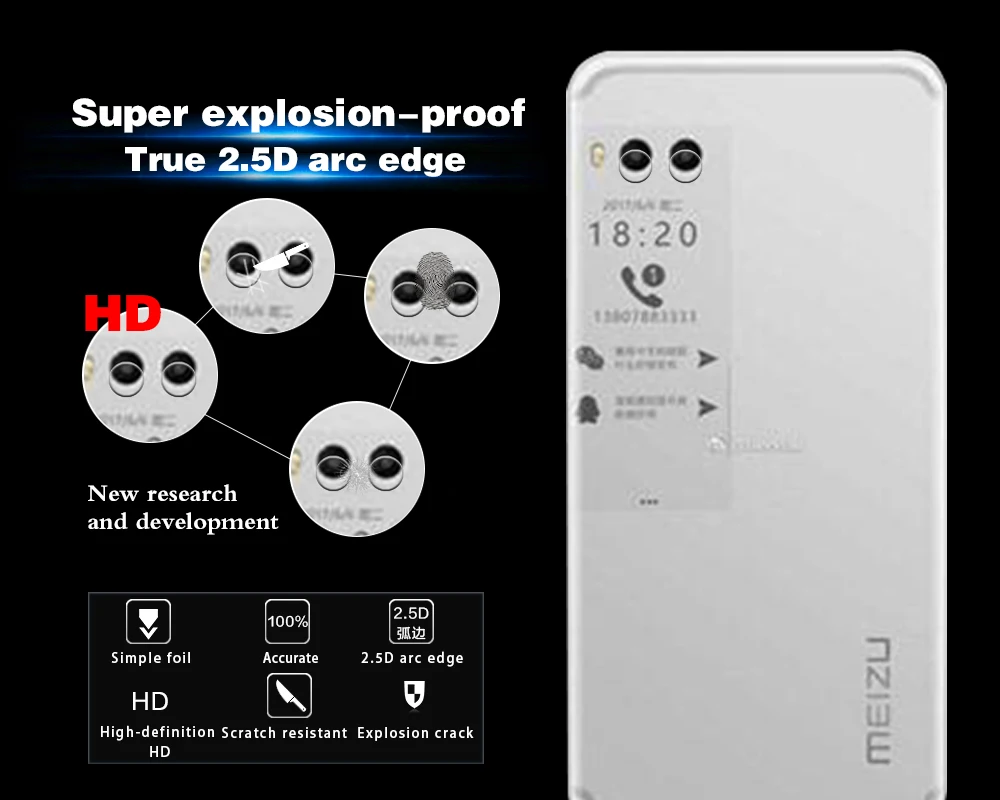 Аксессуар для задней камеры Защитная пленка экрана Meizu PRO 7 Helio X30 закаленное