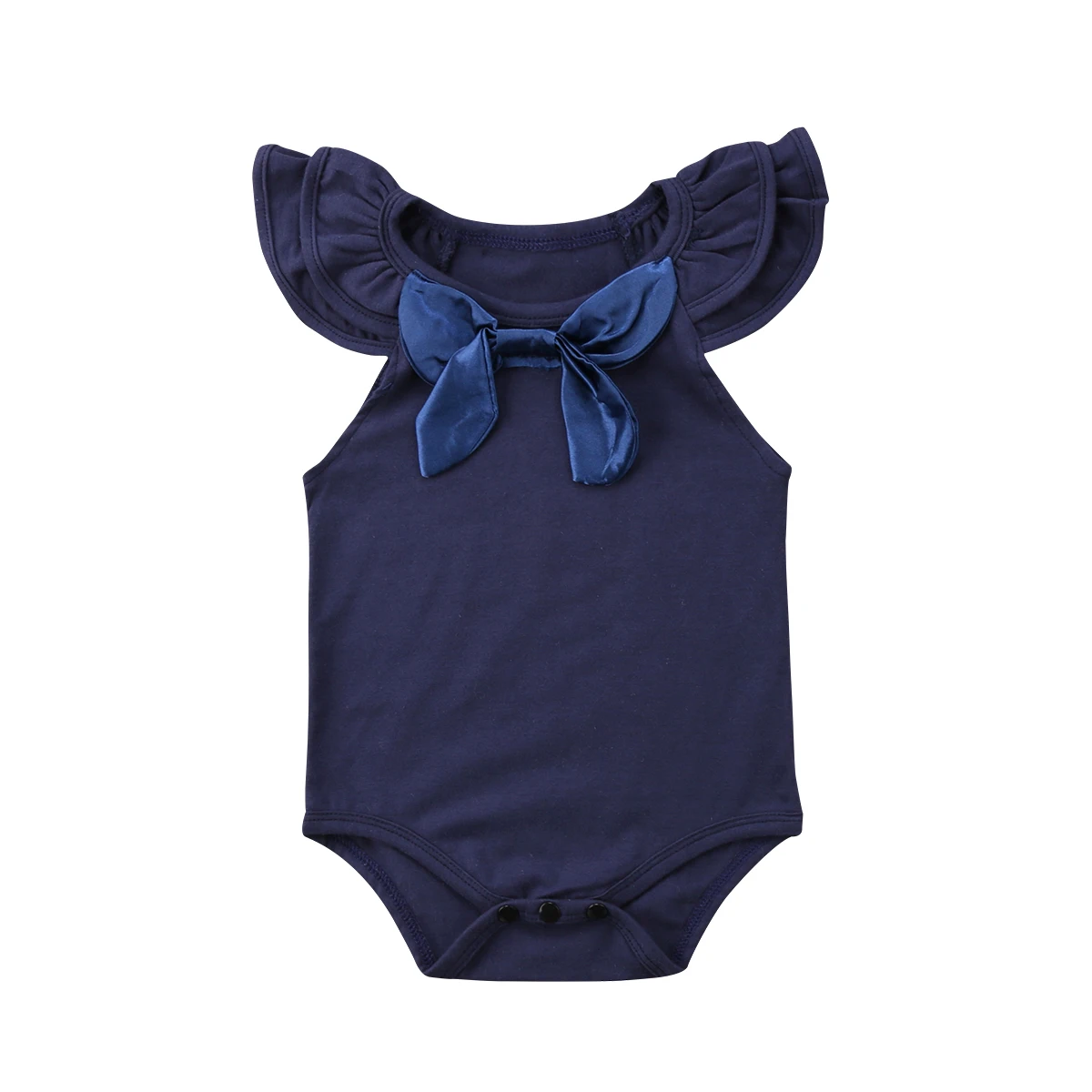 Милые детские Летняя Одежда для девочек оборками бантом комбинезон женский