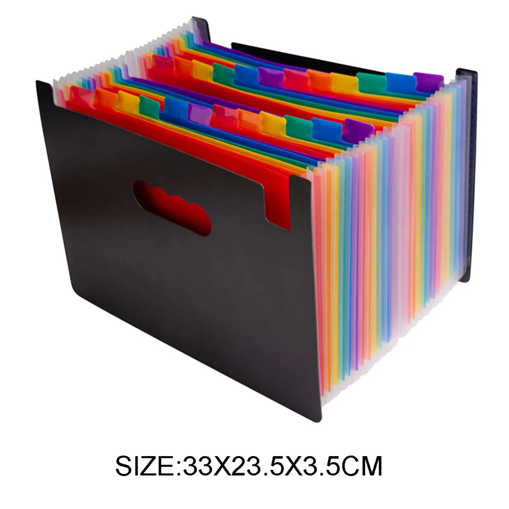 Большая 24-слойная Сумка для документов Rainbow Accordion A4 инструмент тестирования