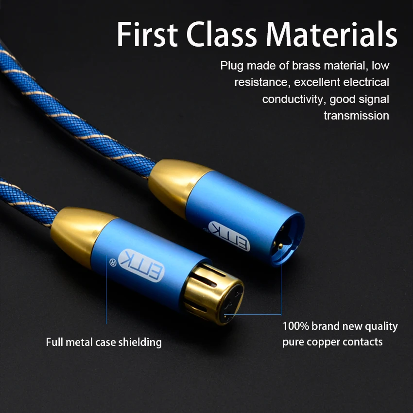 EMK 3 Pin XLR кабель караоке микрофон звук Cannon кабельный разъем удлинитель микрофона