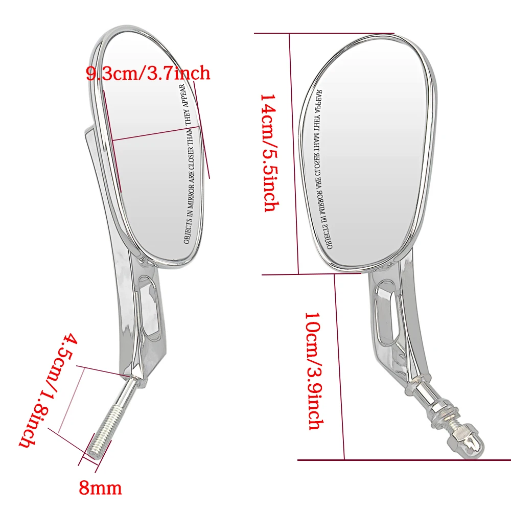 Боковое зеркало заднего вида 8 мм для Harley Road King Touring XL 883 Sportster Dyna FXDF FLSTF Softail Springer V-ROD