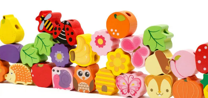 100 шт Деревянные креативные бусины DIY игрушки мультфильм дома носить веревку игры, игрушки для детей, изготовление украшений