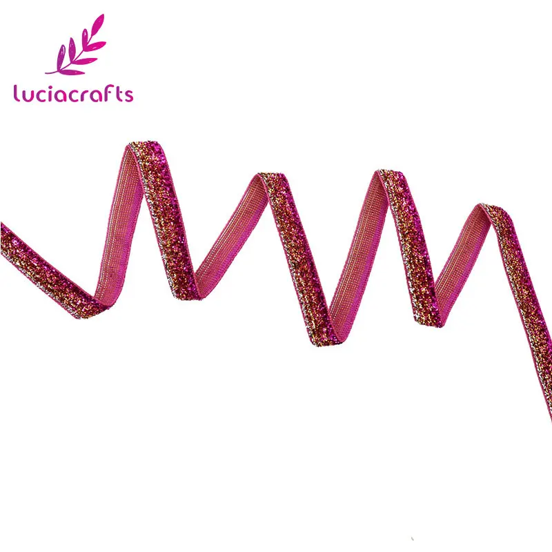 Lucia crafts 5y/8y 3/"(10 мм) Разные цвета на выбор Радужный Блестящий из полиэстера бархатные ленты DIY для украшения T0703