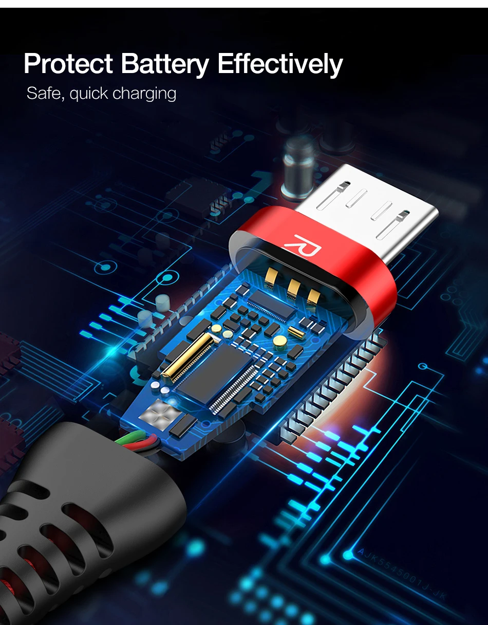 Raxfly микро ЮСБ Кабель для Xiaomi Redmi Note 4 4X Тип usb C освещение для USB кабель синхронизации данных изгиб шнур для Samsung S6 S7 Edge микро юсб кабель