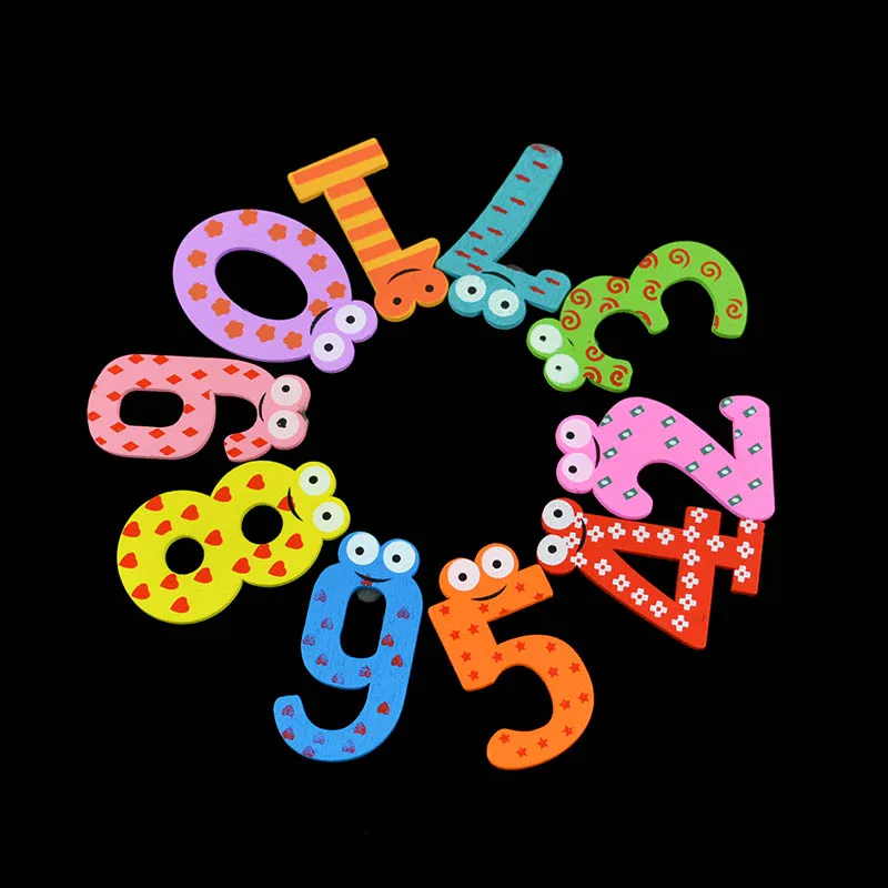 10 шт./лот милые цифры деревянный магнитный стикер для холодильника фигурка