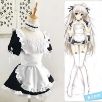 anime yosuga no sora kasugano sora cosplay costume maid apron dress uniform dress apron oversleeve neckwear headwear