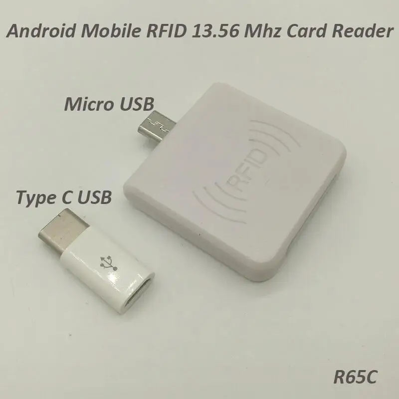 R65C-T Мини размер USB Rfid кард-ридер для Android мобильного телефона микро USB Rfid 125 кГц или 13,56 МГц кард-ридер - Цвет: R65C-T
